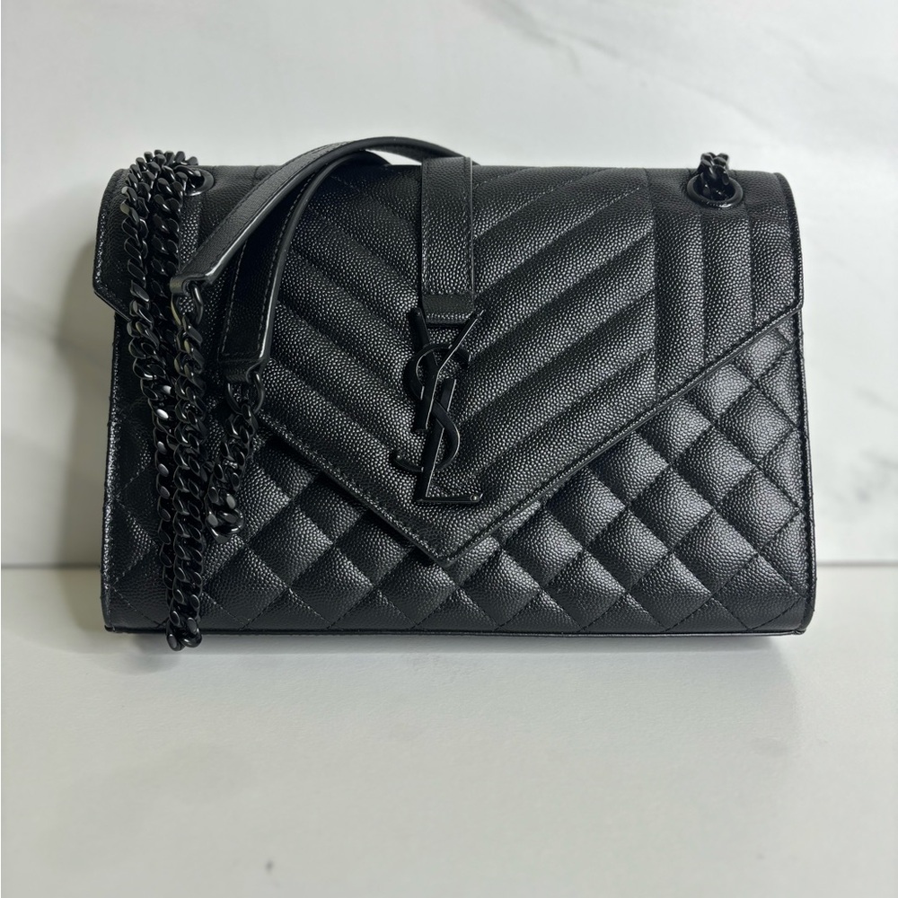 SAINT LAURENT Medium Triquilt Envelope Shoulder Bag
